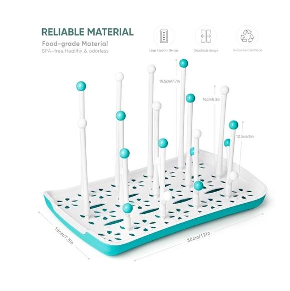 Large Capacity Baby Bottle Drying Rack With Drip Tray. - Picture 2 of 7